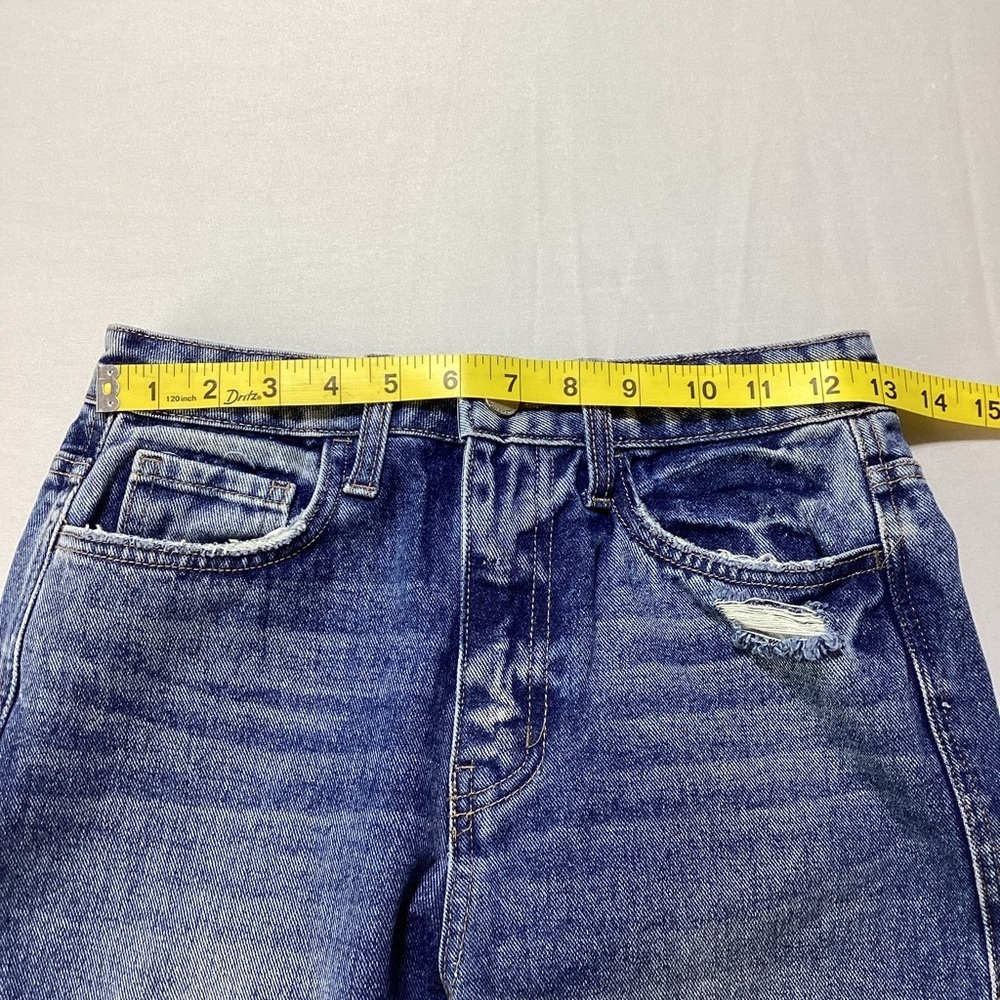 Flying Monkey Ultra High Rise Straight Blue Ripped Jeans - Picture 7 of 11